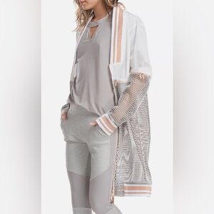 Stylish Gray and White Women's Track Pants
